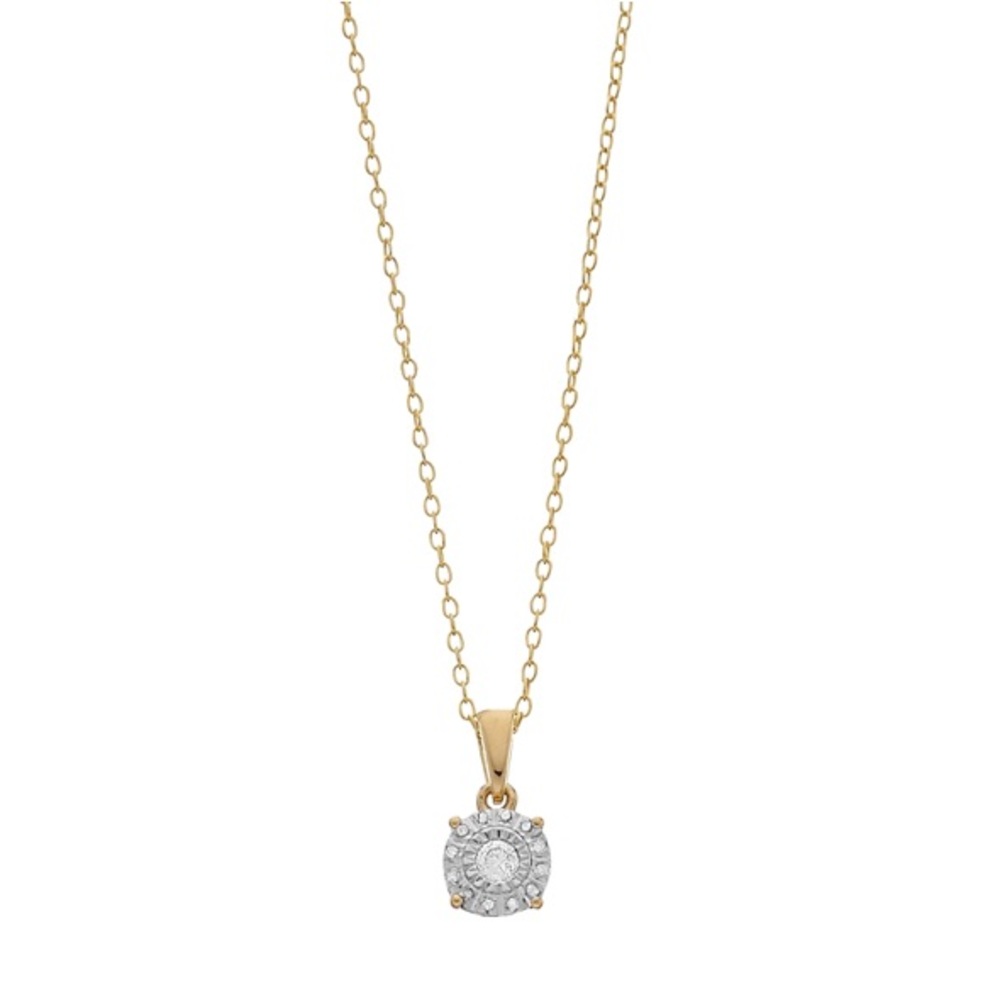 Beautiful T.W. Diamond Composite Pendant Necklace